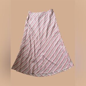 Lane Bryant Pink Striped A-Line Maxi Skirt